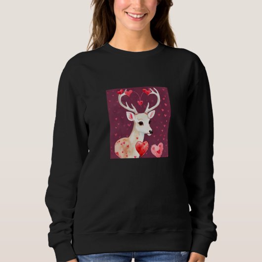 Valentine's Day Love Heart Cute Deer Girlfriend Fi Trui (Voorkant)