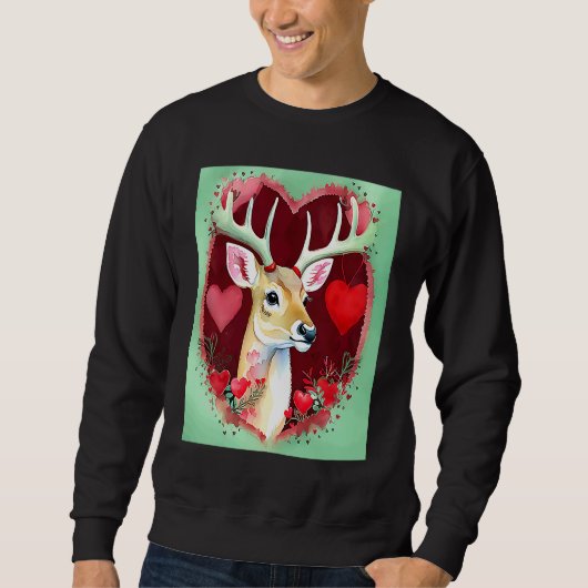 Valentine's Day Love Heart Cute Deer Girlfriend Fi Trui (Voorkant)