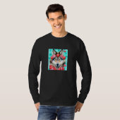 Valentine's Day Love Heart Cute Wolf Girlfriend Fi T-shirt (Voorkant volledig)