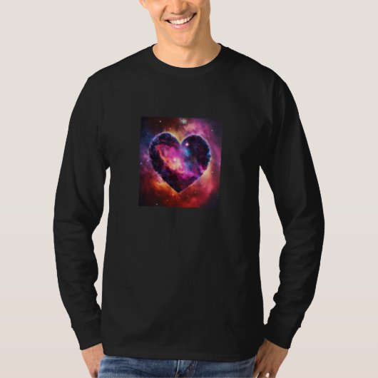 Valentine's Day Love Heart Galaxy Girlfriend Fianc T-shirt (Voorkant)
