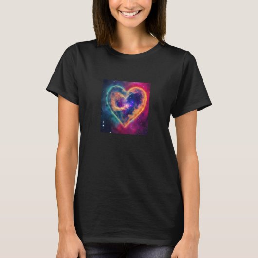 Valentine's Day Love Heart Galaxy Girlfriend Fianc T-shirt (Voorkant)