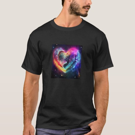 Valentine's Day Love Heart Galaxy Girlfriend Fianc T-shirt (Voorkant)
