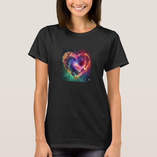 Valentine's Day Love Heart Galaxy Girlfriend Fianc T-shirt (Voorkant)