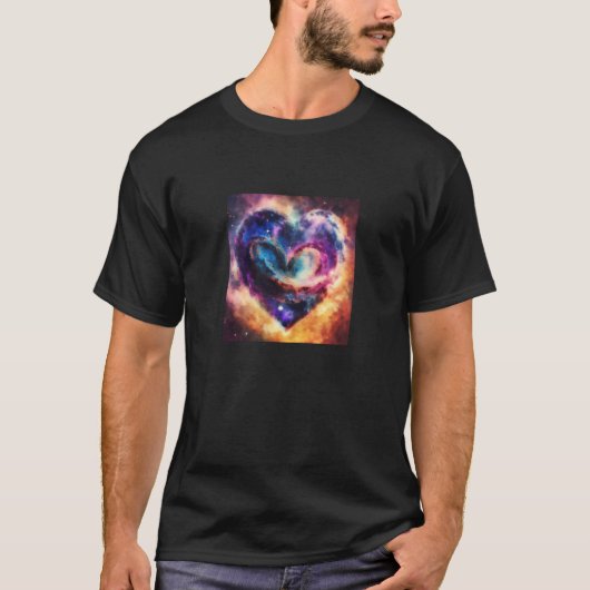 Valentine's Day Love Heart Galaxy Girlfriend Fianc T-shirt (Voorkant)