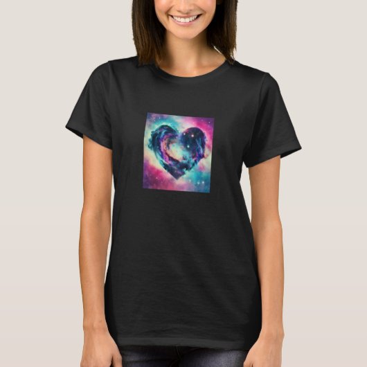 Valentine's Day Love Heart Galaxy Girlfriend Fianc T-shirt (Voorkant)