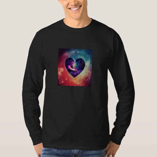 Valentine's Day Love Heart Galaxy Girlfriend Fianc T-shirt (Voorkant)