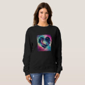 Valentine's Day Love Heart Galaxy Girlfriend Fianc Trui (Voorkant volledig)