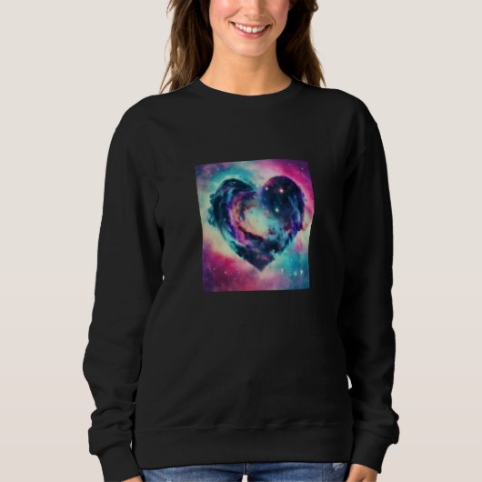 Valentine's Day Love Heart Galaxy Girlfriend Fianc Trui (Voorkant)