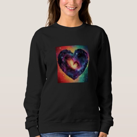 Valentine's Day Love Heart Galaxy Girlfriend Fianc Trui (Voorkant)