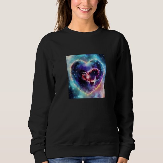 Valentine's Day Love Heart Galaxy Girlfriend Fianc Trui (Voorkant)