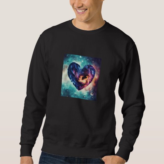 Valentine's Day Love Heart Galaxy Girlfriend Fianc Trui (Voorkant)