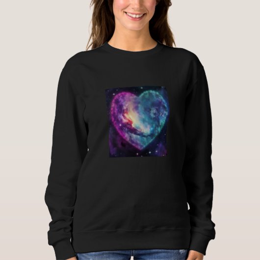 Valentine's Day Love Heart Galaxy Girlfriend Fianc Trui (Voorkant)