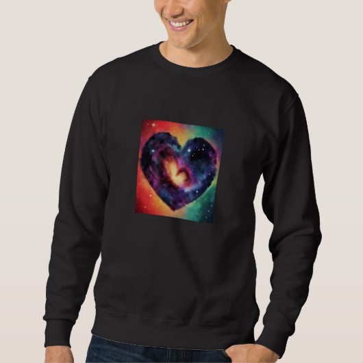 Valentine's Day Love Heart Galaxy Girlfriend Fianc Trui (Voorkant)