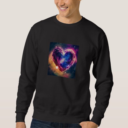 Valentine's Day Love Heart Galaxy Girlfriend Fianc Trui (Voorkant)