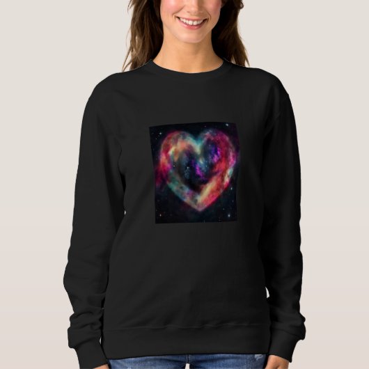 Valentine's Day Love Heart Galaxy Girlfriend Fianc Trui (Voorkant)