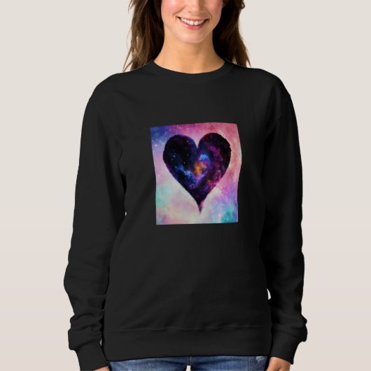 Valentine's Day Love Heart Galaxy Girlfriend Fianc Trui (Voorkant)