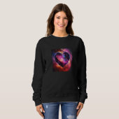 Valentine's Day Love Heart Galaxy Girlfriend Fianc Trui (Voorkant volledig)