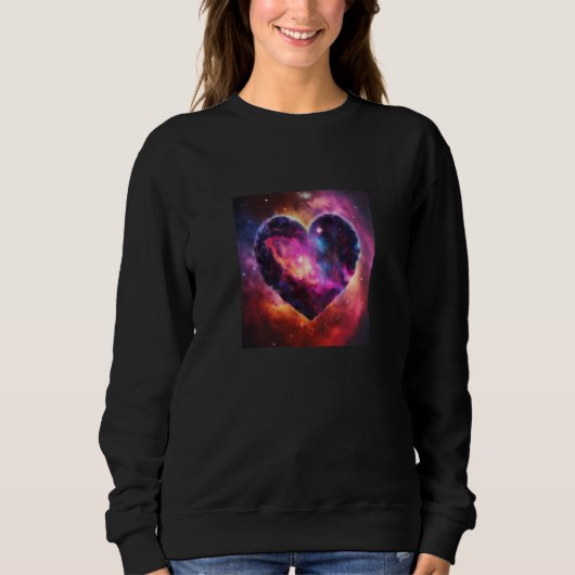 Valentine's Day Love Heart Galaxy Girlfriend Fianc Trui (Voorkant)