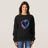 Valentine's Day Love Heart Galaxy Girlfriend Fianc Trui (Voorkant volledig)