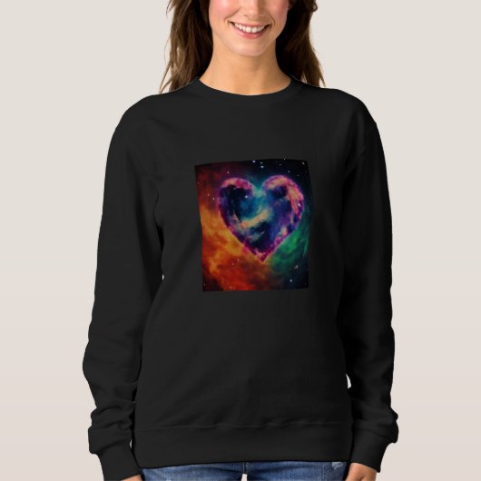 Valentine's Day Love Heart Galaxy Girlfriend Fianc Trui (Voorkant)