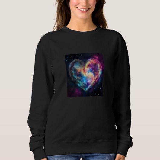 Valentine's Day Love Heart Galaxy Girlfriend Fianc Trui (Voorkant)
