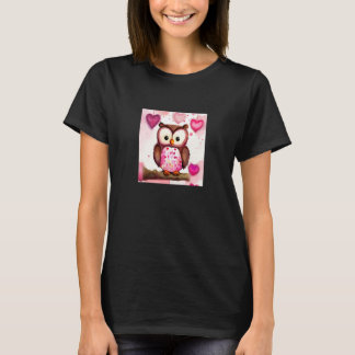 Valentine's Day Love Heart Owl Teddy Girlfriend Fi T-shirt