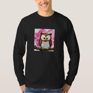 Valentine's Day Love Heart Owl Teddy Girlfriend Fi T-shirt