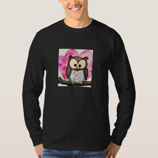 Valentine's Day Love Heart Owl Teddy Girlfriend Fi T-shirt (Voorkant)