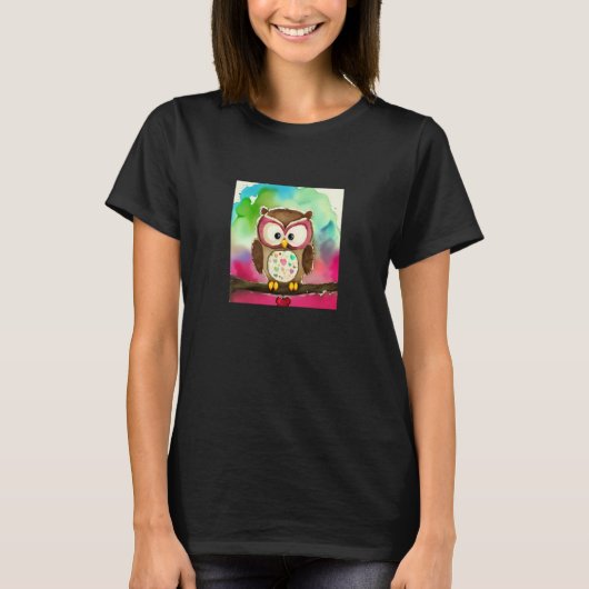 Valentine's Day Love Heart Owl Teddy Girlfriend Fi T-shirt (Voorkant)