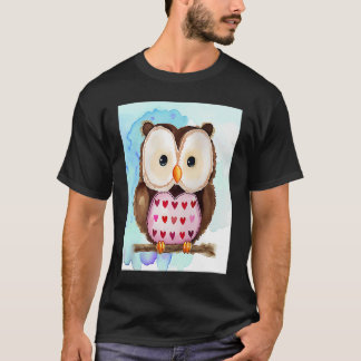 Valentine's Day Love Heart Owl Teddy Girlfriend Fi T-shirt