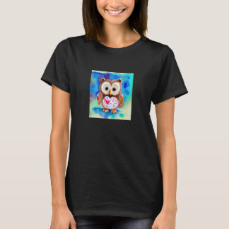 Valentine's Day Love Heart Owl Teddy Girlfriend Fi T-shirt