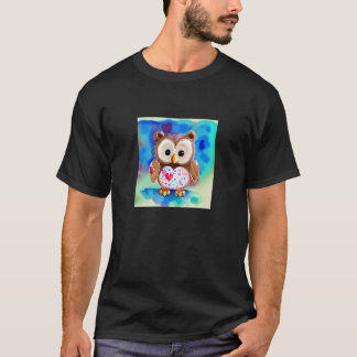 Valentine's Day Love Heart Owl Teddy Girlfriend Fi T-shirt