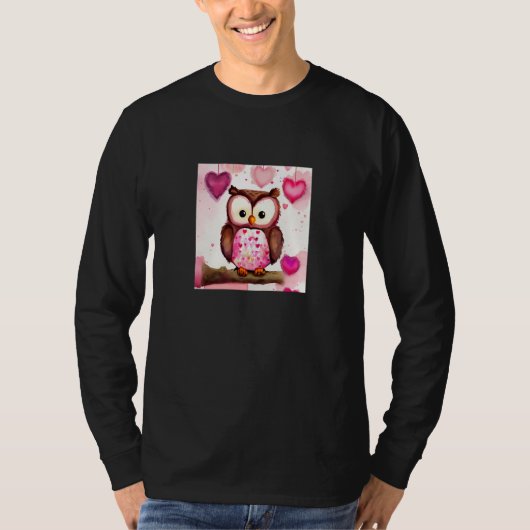 Valentine's Day Love Heart Owl Teddy Girlfriend Fi T-shirt (Voorkant)