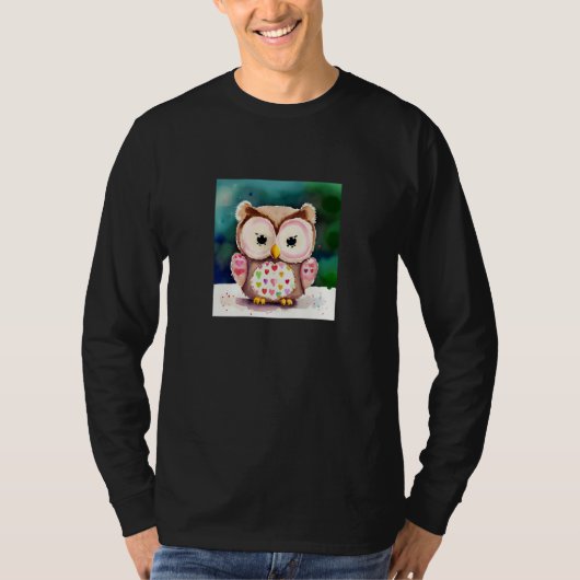 Valentine's Day Love Heart Owl Teddy Girlfriend Fi T-shirt (Voorkant)