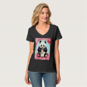 Valentine's Day Love Heart Panda Girlfriend Fiancé T-shirt (Voorkant volledig)