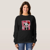 Valentine's Day Love Heart Panda Girlfriend Fiancé Trui (Voorkant volledig)
