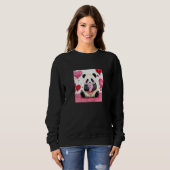 Valentine's Day Love Heart Panda Girlfriend Fiancé Trui (Voorkant volledig)