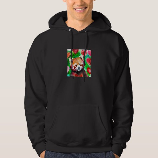 Valentine's Day Love Heart Red Panda Girlfriend Fi Hoodie (Voorkant)