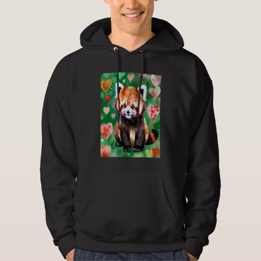 Valentine's Day Love Heart Red Panda Girlfriend Fi Hoodie (Voorkant)