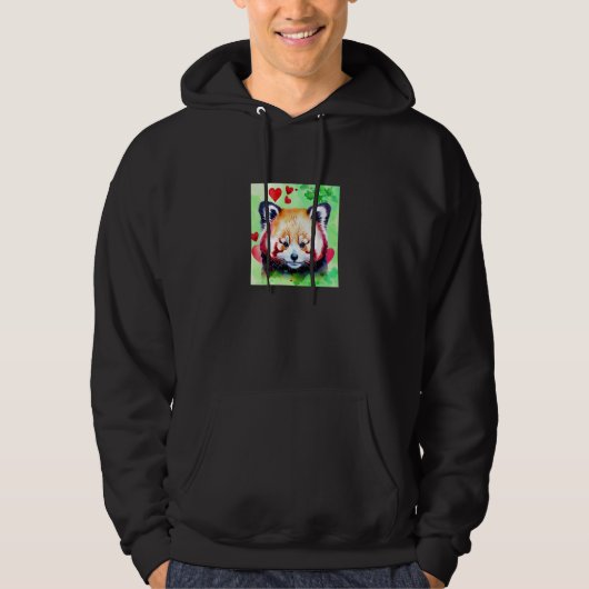 Valentine's Day Love Heart Red Panda Girlfriend Fi Hoodie (Voorkant)