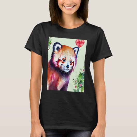 Valentine's Day Love Heart Red Panda Girlfriend Fi T-shirt (Voorkant)