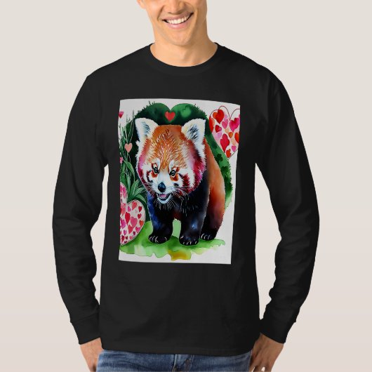 Valentine's Day Love Heart Red Panda Girlfriend Fi T-shirt (Voorkant)