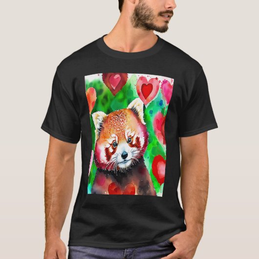 Valentine's Day Love Heart Red Panda Girlfriend Fi T-shirt (Voorkant)