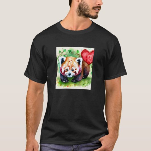 Valentine's Day Love Heart Red Panda Girlfriend Fi T-shirt (Voorkant)