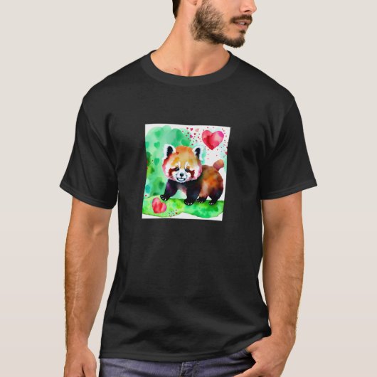 Valentine's Day Love Heart Red Panda Girlfriend Fi T-shirt (Voorkant)