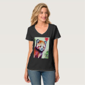 Valentine's Day Love Heart Red Panda Girlfriend Fi T-shirt (Voorkant volledig)