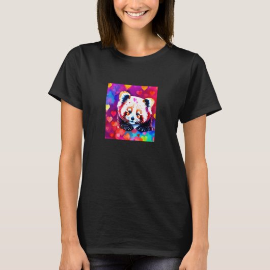 Valentine's Day Love Heart Red Panda Girlfriend Fi T-shirt (Voorkant)