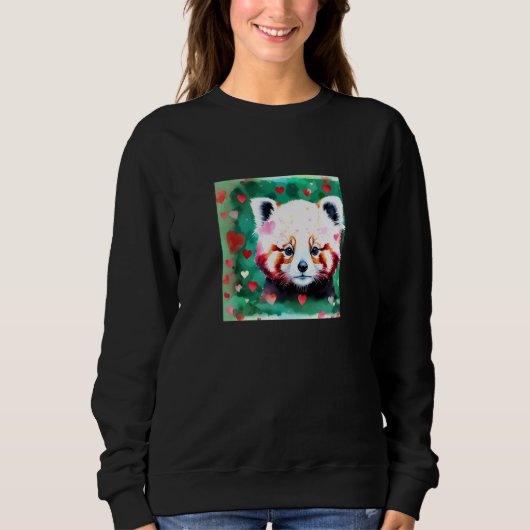 Valentine's Day Love Heart Red Panda Girlfriend Fi Trui (Voorkant)