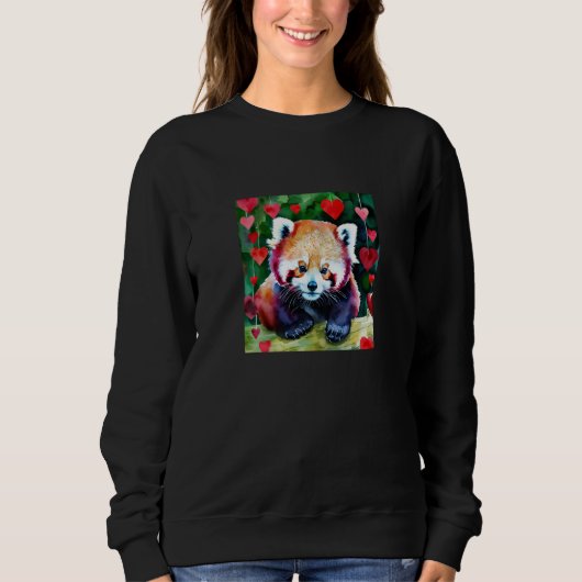 Valentine's Day Love Heart Red Panda Girlfriend Fi Trui (Voorkant)