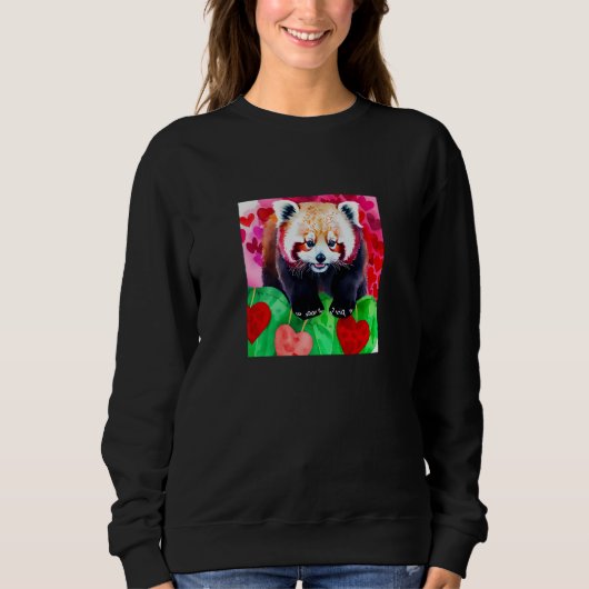 Valentine's Day Love Heart Red Panda Girlfriend Fi Trui (Voorkant)